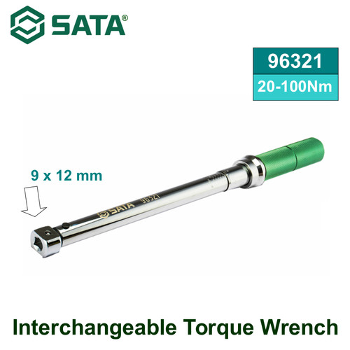 [96321] Kunci Torsi 96321 Interchangeable Square Torque Wrench 20-100 Nm Sata