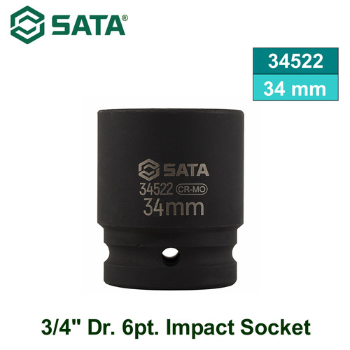 [34522] Kunci Shock 34 mm 34522 3/4" Dr. 6 PT Metric Impact Socket Sata Tools