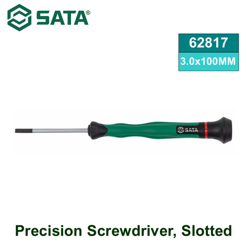 [62817] Obeng Mikro Minus 3.0x100 mm 62817 Precision Screwdriver Slotted Sata