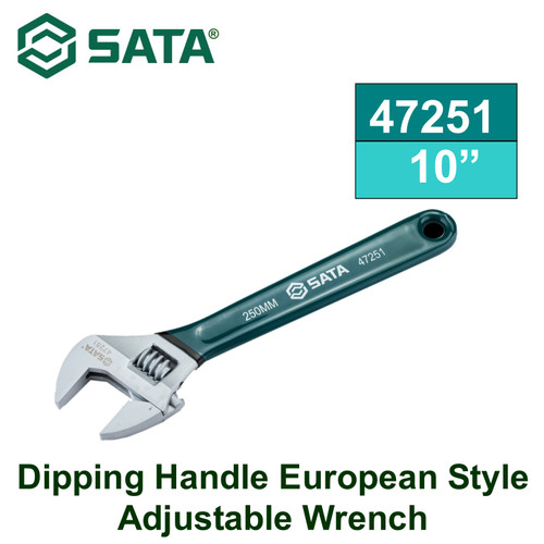 [47251] Kunci Inggris Handle Karet 47251 10" EU Style Adj. Wrench Sata Tools