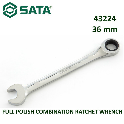 [43224] Kunci Ring Pas 36 mm 43224 Full Polish Comb. Ratchet Wrench Sata Tools