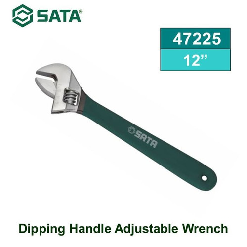 [47225] KUNCI INGGRIS 47225 DIPPING HANDLE ADJUSTABLE WRENCH 12" SATA TOOLS