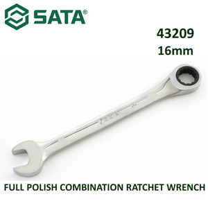 [43209] Kunci Ring Pas 16 mm 43209 Full Polish Comb. Ratchet Wrench Sata Tools