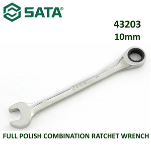 [43203] Kunci Ring Pas 10 mm 43203 Full Polish Comb. Ratchet Wrench Sata Tools