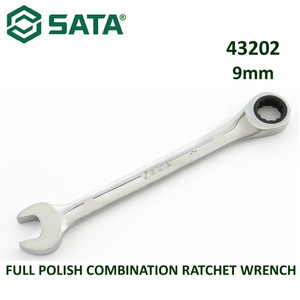 [43202] Kunci Ring Pas 9 mm 43202 Full Polish Comb. Ratchet Wrench Sata Tools