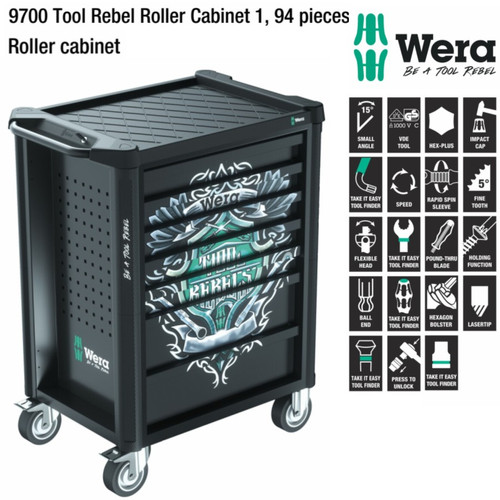 [05150130001] Trolley Wera 05150130001 WERA Tool Drawer Tool Rebel Roller Cabinet 1
