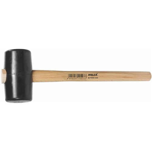 [0] Palu Karet Gagang Kayu A400 HOLEX Black Rubber Hammer