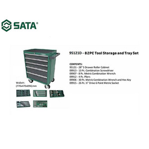 [95121] Troli Set 5 Laci 95121D 82Pcs 5 Drawer Tool Trolley Set Sata Tools