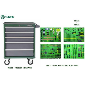[95121] Trolley 95121 + Tool Kit 09921 164 Pc Auto-Body Repair Tool Sata Tools
