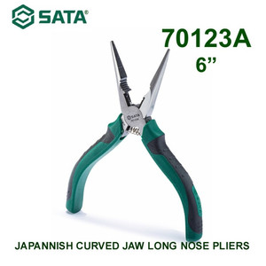 [70123] Tang Lancip 6" 70123A Japannish Curved Jaw Long Nose Pliers Sata Tools