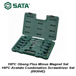 [09304] Obeng Magnetik Plus Minus 10 Pcs 09304E Acetate Screwdriver Sata Tools