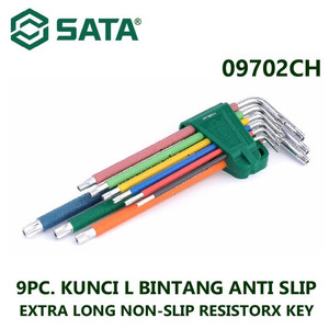 [9702] Kunci L Bintang Panjang Anti Slip 09702CH 9 Pc Resistorx Key Sata Tool