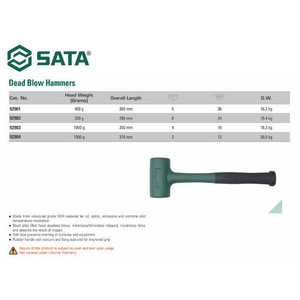 [92902] Palu Ruber 92902 Dead Blow Hammer (Rubber) 45mm Sata Tools