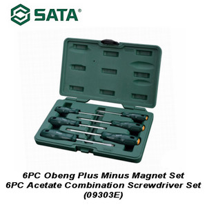 [09303] Obeng Magnetik Plus Minus 6 Pcs 09303E Acetate Screwdriver Sata Tools
