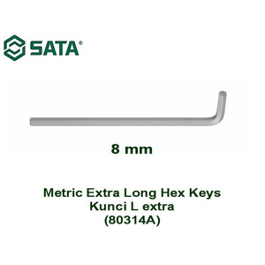 [80314] Kunci L 8.0 mm 80314A Metrik Extra Long Hex Key Sata Tools