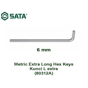 [80312] Kunci L 6.0 mm 80312A Metrik Extra Long Hex Key Sata Tools