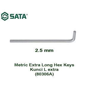 [80306] Kunci L 2.5 mm 80306A Metrik Extra Long Hex Key Sata Tools