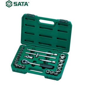 [09060] Kunci Shock Mata Sok 24 Pcs 09060-6 1/2" 6 PT Socket Set Sata Tools