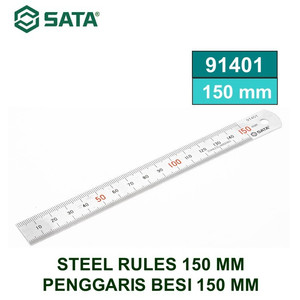 [91401] Penggaris Besi Stainless 150 mm 91401 - Steel Rules 150 mm Sata Tools