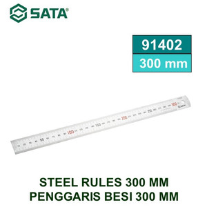 [91402] Penggaris Besi Stainless 300 mm 91402 - Steel Rules 300 mm Sata Tools