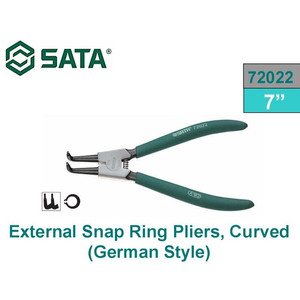 [72022] Tang Snap Ring Pliers External Open Curved 7" 72022 Germany Type Sata