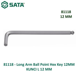 [81118] Kunci L 12 mm 81118 - Long Arm Ball Point Hex Key 12 mm Sata Tools