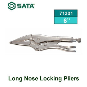 [71301] Tang Jepit Las Lancip 71301 Long Nose Locking Pliers 6" Sata Tools