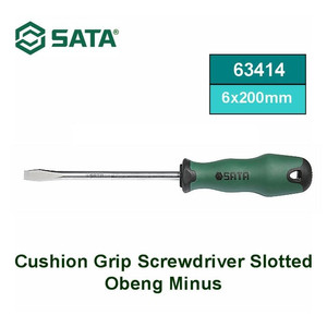 [63414] Obeng Minus 6x200 mm 63414 Cushion Grip Slotted Screwdriver Sata Tools