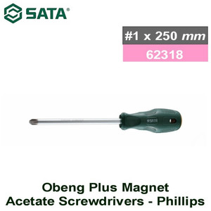 [62318] Obeng Plus Magnet PH 1 X 250 mm 62318 Acetate Screwdriver Sata Tools
