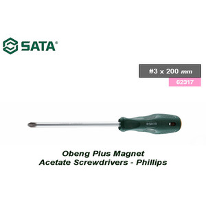 [62317] Obeng Plus Magnet PH 3 X 200 mm 62317 Acetate Screwdriver Sata Tools