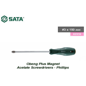 [62316] Obeng Plus Magnet PH 3 X 150 mm 62316 Acetate Screwdriver Sata Tools
