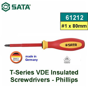 [61212] Obeng Listrik PH 1 x 80 mm (Germany) 61212 VDE Screwdriver Sata Tools