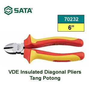 [70232] Tang Potong Listrik 70232 VDE Insulated Diagonal Pliers 6" Sata Tools
