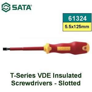 [61324] Obeng Listrik Minus 5.5 x 125 mm 61324 VDE SL Screwdriver Sata Tools