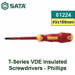 [61224] Obeng Listrik PH 3 x 150 mm 61224 VDE Insulated Screwdriver Sata Tools