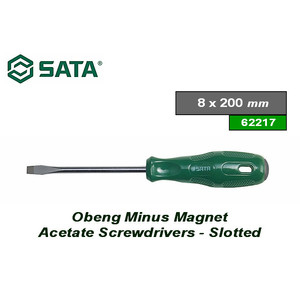 [62217] Obeng Minus Magnet 8 X 200 mm 62217 Slotted Screwdriver Sata Tools