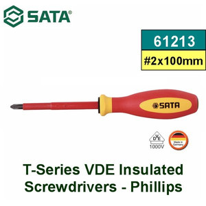 [61213] Obeng Listrik PH 2 x 100 mm (Germany) 61213 VDE Screwdriver Sata Tools