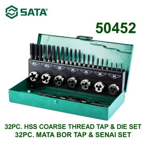 [50452] Mata Bor Tap Senai 50452 32 Pcs Hss Coarse Thread Tap & Die Sata Tools