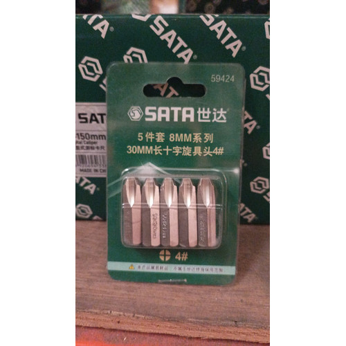 [59424] Mata Obeng Plus 5 Pc PH 4 x 30 mm 59424 5/16" (8mm) Hex Bit Sata Tools