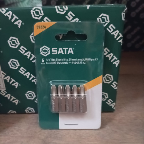 [59224] Mata Obeng Plus 59224 1/4" 25L Bit PH 3 X 25 mm - 5 Pc/Pack Sata Tools