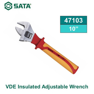 [47103] Kunci Inggris 10" 47103 VDE Insulated Adjustable Wrench Sata Tools