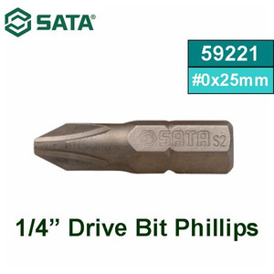 [59221] Mata Obeng Plus 59221 1/4" 25L Bit PH 0 X 25 mm - 5 Pc/Pack Sata Tools