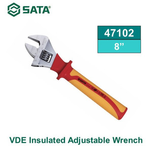 [47102] Kunci Inggris 8" 47102 VDE Insulated Adjustable Wrench Sata Tools