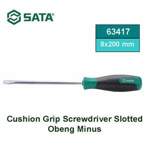 [63417] Obeng Minus 8x200 mm 63417 Cushion Grip Slotted Screwdriver Sata Tools