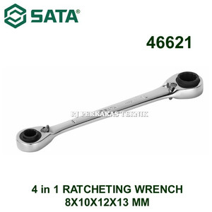 [46621] Kunci Ring 4 in 1 46621 Ratchet Wrench 8 x 10 x 12 x 13 mm Sata Tools