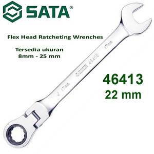 [46413] Kunci Ring Pas 22mm Flex Head Ratcheting Wrenches 46413 Sata Tools