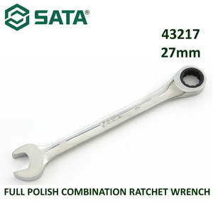 [43217] Kunci Ring Pas 27 mm 43217 Full Polish Comb Ratchet Wrench Sata Tools