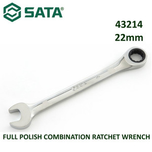 [43214] Kunci Ring Pas 22 mm 43214 Full Polish Comb Ratchet Wrench Sata Tools