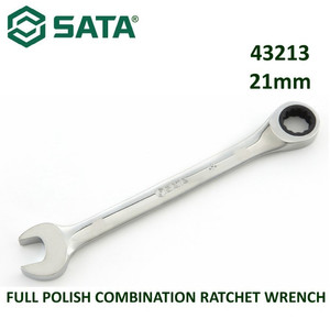 [43213] Kunci Ring Pas 21 mm 43213 Full Polish Comb Ratchet Wrench Sata Tools
