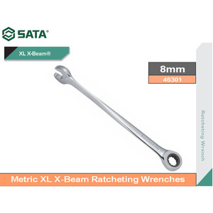 [46301] Kunci Ring Pas Ratchet Anti Sakit 8 mm 46301 X-Beam Wrench Sata Tools
